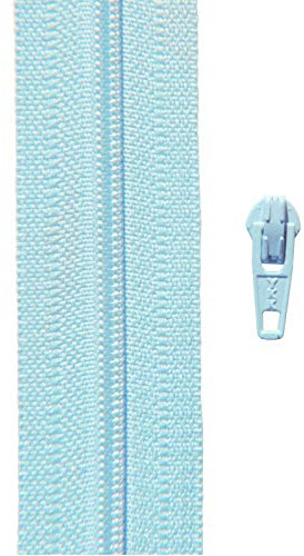 YKK Gp 2,00 €/ m, 2 Meter Reißverschluss hellblau Spirale 3 mm + 2 Schieber