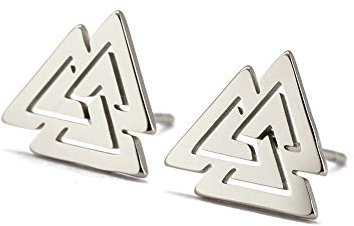 Dreamtimes Keltische Ohrringe Wikinger Ohrstecker für Männer Irischer Ohrstecker Schmuck Edelstahl Ohrringe Symbol des Vintage Amulett Ohrstecker Geschenke für Frauen Mädchen Teenager (Silber-)