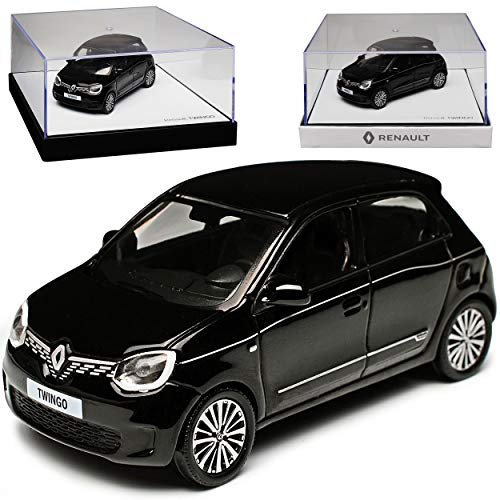 Norev Renautl Twingo III Schwarz 5 Türer 3. Generation Ab 2014 Version Ab Facelift 2019 1/43 Modell Auto mit individiuellem Wunschkennzeichen