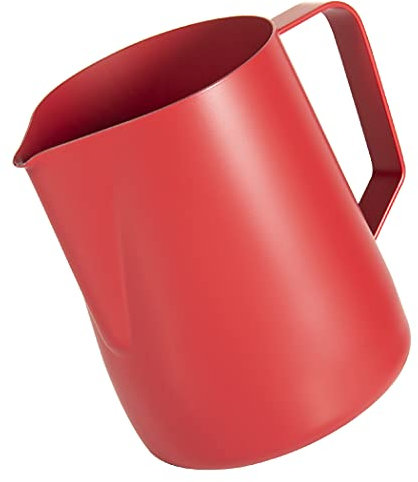 Dianoo Milk Frothing Pitcher, 600 ML (20 OZ), Red, Stainless Steel, Coffee Jug, Latte Art Cup