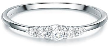 Trilani Damen Silberring aus 925/- Sterling Silber mit Zirkonia im Brilliantschliff Entouragering Damenring