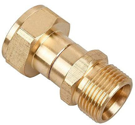 Joint pivotant pour nettoyeur haute pression M22, ne se tord pas au raccord de tuyau, connexion métrique M22, 14 mm, 3000 PSI doré