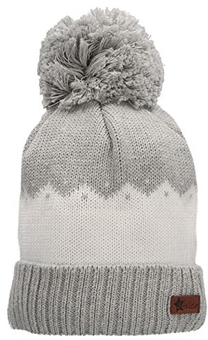 Sterntaler Mädchen GOTS Bommelmütze Umschlag Mütze, Silber meliert, 49