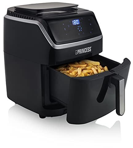 Princess 2-in-1 Steam Oven & Aerofryer - Large Volume of 6.5L - 1700 W - Touch Screen - 8 pre-Programmed Programs - Accessories Included, Black (01.182080.02.001)