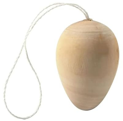 PAINT IT EASY NEU Holz-Eier mit Schnur, 4 x 3 cm, 15 Stück