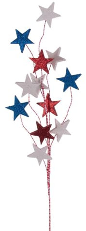 Vickerman 34 Red, White, and Blue Stars Glitter Spray, 6 per Bag.