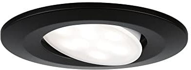 Paulmann 92461 LED Einbauleuchte Calla rund 1x6W IP65 neutralweiße Einbaustrahler Schwarz matt schwenkbar Spots Kunststoff Einbaulampe 4000K