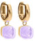 Qudo Firenze Creolen gold farben/Edelstahl beschichtet (flieder)