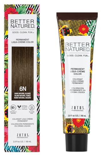 Better Natured Permanent 6N Dark Natural Blonde Hair Color Dye - Naturally-derived, Vegan & 100% Gray Coverage that Lasts up to 8 Weeks
