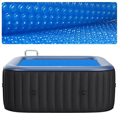 KETNET Couverture solaire à bulles pour petit jacuzzi de 1,8 x 1,8 m – Couverture flottante à isolation thermique en forme de cercle de 15 mm (183 x 183 cm)