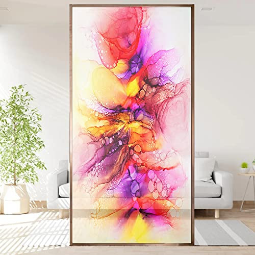 3D Regenbogen Folie Fenster,Glasdekorfolie, PVC,für Badezimmer Kinderzimmer Küche, Schlafzimmer,60x200cm Wohnzimmer, Esszimmer, Büro, Hotels, Klassenzimmer.Farbig schwach