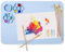 iskandi Extra Large Silicone Craft Mat - Includes 6 Paint Brushes, Palette, Water Cup - Blue, 40 cm x 60 cm