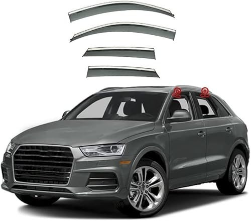 4 Stück Auto Windabweiser Regenabweiser für Audi Q3 8U 2011-2018, Autofenster Regenschutz Sonnenschutz