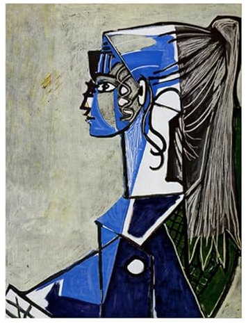 HLSHOE Leinwand-Malerei Picasso Kunst Poster und Drucke Nordic Zusammenfassung Frau Porträt Abbildung Bilder für Wohnzimmer-Galerie (Color : A, Size : 50x70 cm No Frame)
