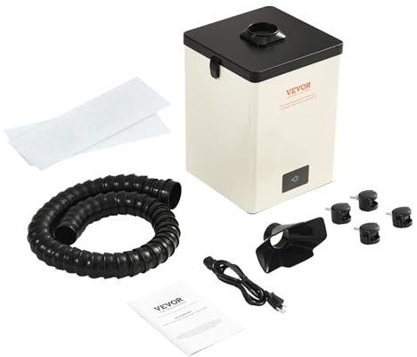 VEVOR Extracteur de Fumée de Soudage 150 W Extracteur de Fumées de Soudure Filtre à 3 Couches Débit d'Air 332 m³/h Absorbeur de Fumée à Souder Compact pour Soudure Gravure Bricolage Salon de Beauté