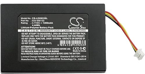 1200mAh / 4.44Wh Ersatzakku kompatibel mit Logitech G533, G933, G935, G633, 533-000132