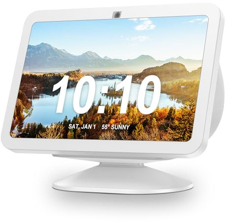 PlusAcc Stand for Show 8 (3rd Gen) - Adjustable Tilt Holder, Table Stand Accessories Compatible with iPhone Models & Show 8 3rd Generation, Non-Slip Base (White)