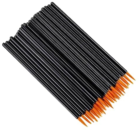 100 Stück Beauty Make-up Eyeliner Pinsel Einweg Eyeliner Pinsel mit Kappe Gelb