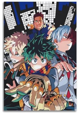 My Hero Academia Art Group Poster Dekorative Malerei Leinwand Wandkunst Wohnzimmer Poster Schlafzimmer Malerei,Wandkunst Bilddruck Moderne Familienzimmer Dekor 12x18inch(30x45cm)