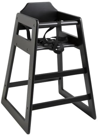 Bolero Commercial Stackable Wooden Highchair with 5-Point Harness, 15kg | Flat packed with clear instructions for easy assembly; features a wipe-clean finish for rapid table turnarounds.