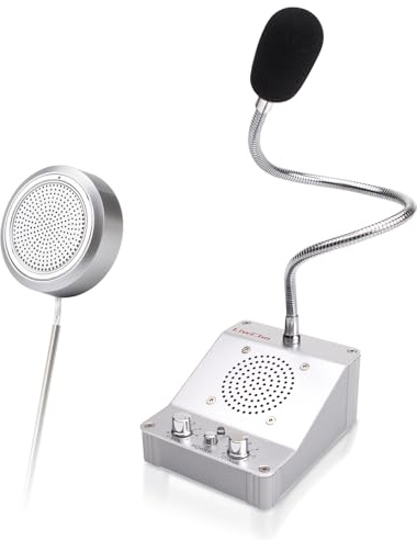 LiwCho 2-Way Window Intercom System, High-Power Voice Transmission Speaker for Bank, Hospital, Station & Store Counter