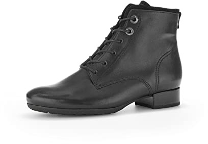 Gabor Damen Schnürstiefeletten, Frauen Stiefeletten,Komfortable Mehrweite (H),Winterstiefeletten,Winterschuhe,schwarz (Flausch),40.5 EU / 7 UK