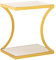 Amago home Couchtisch weiß Beistelltisch eckig 40 H 45 cm Lampentisch Sofatisch Tisch Metall Gold