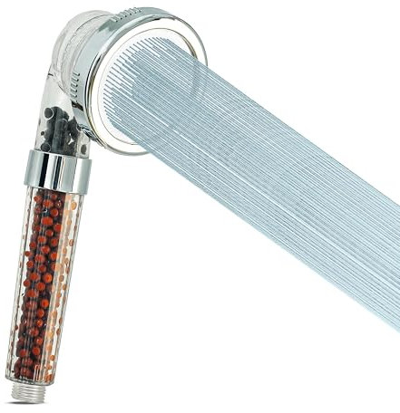 AQUALONA® Purifying Handheld Shower Head - Softens Water - Saves Water - Boosts Water Pressure - Rub Clean - Standard BSP Connection - Adult, Children, Pet, Home, Gym - 3 Spray Patterns - Universal