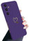 Newseego Coque Samsung Galaxy A55 5G Étui Doré Amour Coeur Motif Doux Silicone Coque Samsung A55 pour Filles Femmes Ultra Mince Mignon Coeur Bord Antichoc Housse de Protection pour A55-Violet