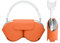 kwmobile Hülle kompatibel mit Apple AirPods Max Case - weiche Kopfhörer Tasche - Sleep Mode kompatibel - Etui aus Polyester - Cover in Summer Orange