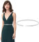 VONMELLI Schmaler Metall Taillengürtel für Kleid Damen Elastischer Dünner Kettengürtel für Damen Silber XL