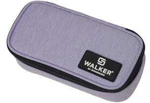 Walker 49257-372 - Lifestyle Pencil Box Lavender, Federmappe mit geräumigem Hauptfach und doppelseitiger Trennwand mit 20 Stiftfächern, Wasser- und schmutzabweisend, 21 x 10 x 6 cm