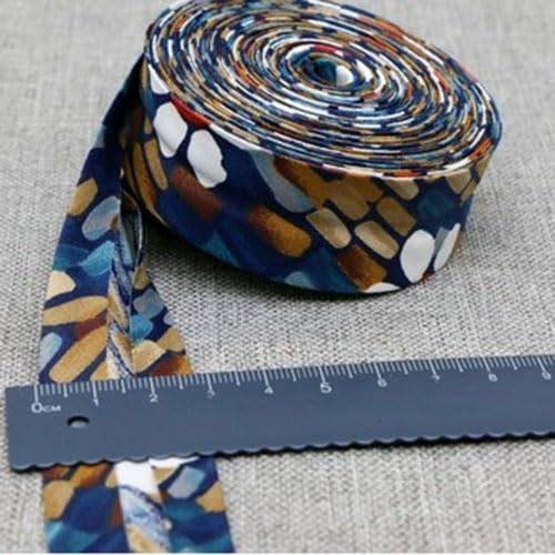Schrägband Baumwolle 25mm Gefalzt 48 Farben zum nähen Nahtband (gestreift braun, 5 metre)