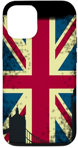 Hülle für iPhone 15 Pro London union jack retro look flagge mit Trip tourist gruppe