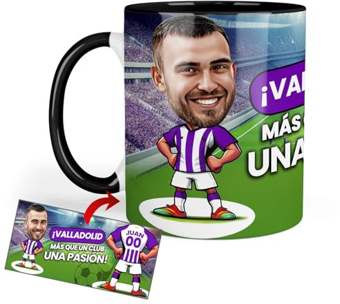 Anak Anak Tazas desayuno Futbol - Taza personalizada con caricatura y nombre - Tazas originales para regalar fanáticos futbol - Taza de futbol Español - Tazas de cafe 350 ML - Regalos (Valladolid)