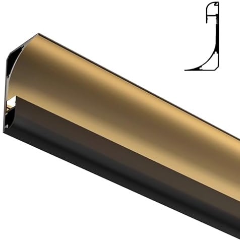 Oracra LED Kanäle Weißer/schwarzer Aluminiumkanal für LED-Streifen, 1 M/3,3 Ft Indirekte Beleuchtungskronenleiste für Decke/Wand, Diffusorkanal für LED-Lichtstreifen für Zuhause(Black,S)