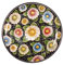 Pathos Keramike - Piatto in ceramica di Caltagirone d.30cm fatto a mano e decorata a mano, sopramobile decorativo per salotto o salone, decorazione tipica, prodotto in Italia