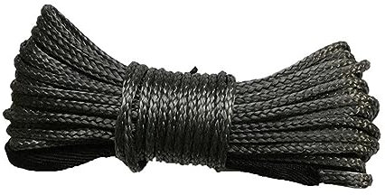 Corde de treuil synthétique, Ligne de treuil ATV de 6 mm X 20 mètres, Corde Hors Route, Corde de treuil synthétique, câble de treuil de Bateau, UTV pour treuils ATV UTV Camion Bateau(Grey)