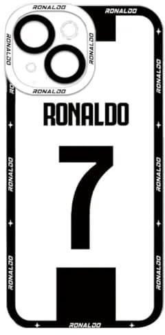 EZB Cristiano Ronaldo Themed iPhone Clear Phone Case | Flexible Shock Absorbant Cool Phone Cover | Ronaldo Number 7 Case (iPhone 12 Pro Max)
