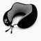 Trip Up Reisekissen Memory Foam – Nackenkissen Flugzeug & Auto – ergonomisch, samtweich, atmungsaktiv – waschbar & einstellbar – Schwarz (Jet Black)