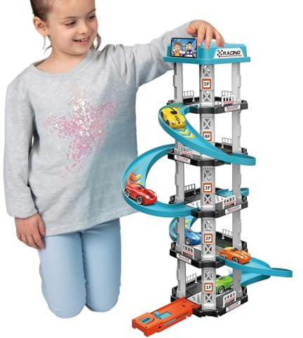 Parking Garage Toy Playset - Racing Car Ramp Vehicle Assembly Interactive Toy,Educational Toys for Children, Role Play Race Track for Boys, Girls