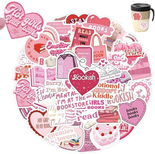 YXL 62Pcs Pink Cute Aesthetic Stickers for Scrapbooking, Waterproof Vinyl Stickers for Water Bottle, Notebook, Laptop, Computer