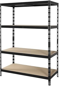 CALLIDUS ✓ Schwerlastregal | 178,5x130x60cm schwarz pulverbeschichtet | 130 cm breit ✓ 4 Böden je max. 250 kg Tragkraft ✓ Lagerregal Metallregal Kellerregal