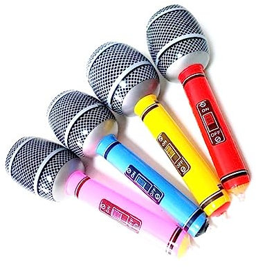 Milisten 12stücke Aufblasbare Mikrofone Aus Pvc Für Kindergeburtstage Pool-partys Und Strandfeiern Zufälligen Farben Wasserspielzeug Und Party-deko