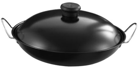 TOPPERFUN Wok De Antiadherente Cazuela De Cocina Inducción Wok De Doble Mango Olla Caliente Multifuncional Compatible Cocinas De Inducción