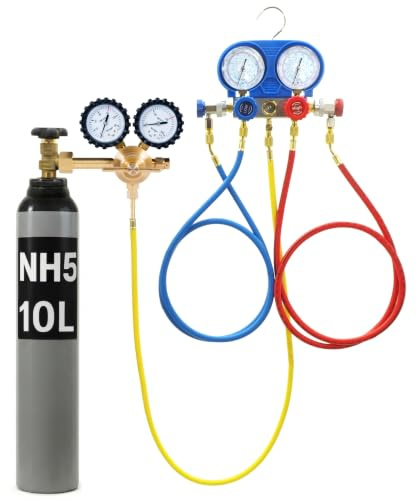 Kit Détection Fuite Climatisation Auto avec Manometre Clim - Test Pression - Bouteille Azote Climatisation 8L/10L NH5 - Manifold R134A R410A R22 - Bestschweissen.de