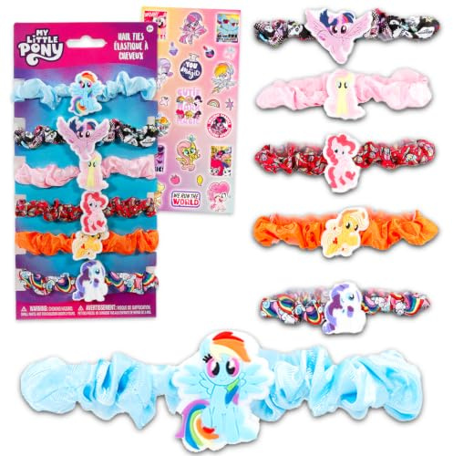 My Little Pony Haargummis für Mädchen – Bündel mit 6 MLP elastischen Haar-Accessoires plus Aufklebern, mehr | My Little Pony Haargummis für Mädchen, Kinder