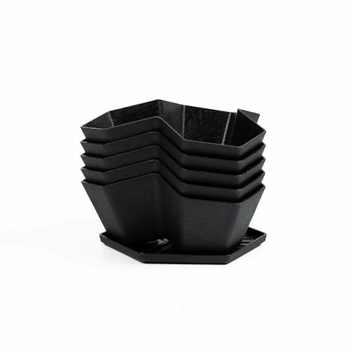 Green Hobby Blumentopf Pflanztopf Stapelbar für Setzlinge 5-Stöckig Platzsparend 37,5 x 68,3 cm Schiefergrau