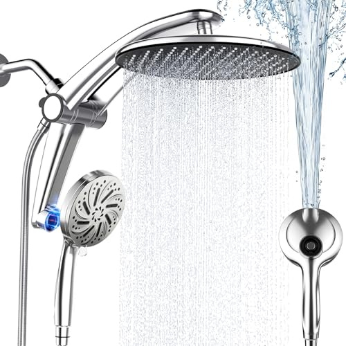 High Pressure Rain Shower Head with Handheld, Magnetic Power Wash Combo