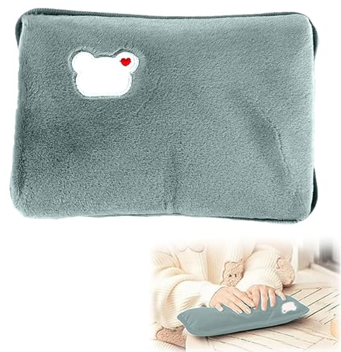 Elektrische Wärmflasche, Wärmflaschengürtel, für Bauch, Nacken und Rücken geeignet, ohne Einfüllen von heißem Wasser, mit automatischer Abschaltung, nützlich als Handwärmer und (Grün)